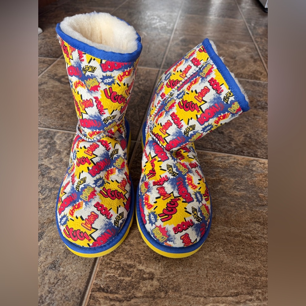 NEW!!! UGG Classic Short Limited Edition Comic Boots- Primary Colors, Big Kid 4